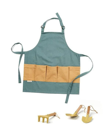 Set met tuingereedschap en schort